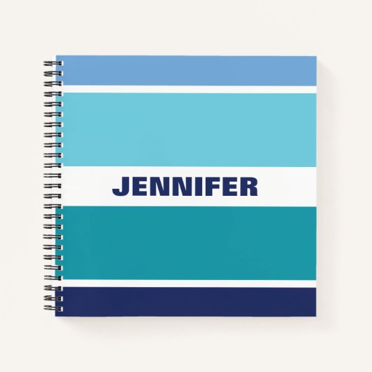 Carnet Bleu cool Et Blancs (Devant)