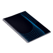 Carnet Bleu, cool, moderne, tendance, lignes courbes simp (Côté Droit)
