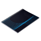 Carnet Bleu, cool, moderne, tendance, lignes courbes simp (Côté gauche)