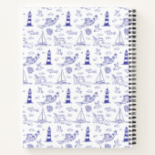 Carnet Bleu côtier fantaisiste dessiné à la main avec pha (Dos)