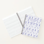 Carnet Bleu côtier fantaisiste dessiné à la main avec pha (Intérieur)