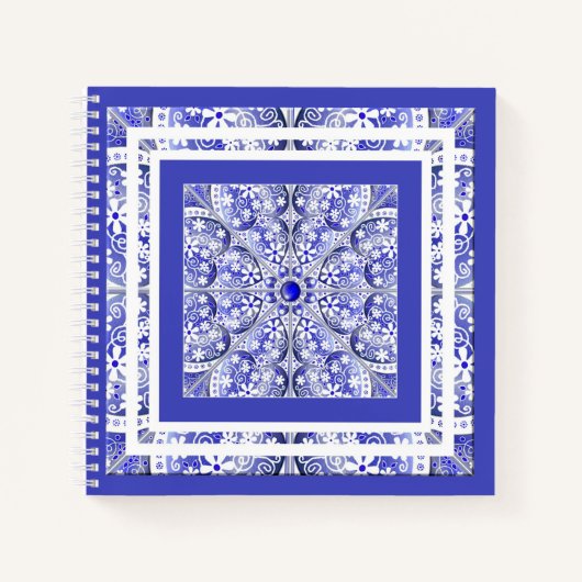 Carnet Bleu de dentelle en céramique de Grèce (Devant)