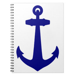 Carnet Bleu de la marine sur l'Ancre côtière blanche