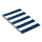 Carnet Bleu de marine, Blancs, Motif rayé (Côté Droit)