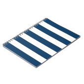 Carnet Bleu de marine, Blancs, Motif rayé (Côté gauche)