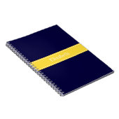 Carnet Bleu de marine solide, ananas Nom du ruban Monogra (Côté Droit)