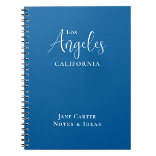 Carnet Bleu de script blanc de Los Angeles