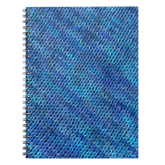 Carnet bleu de tricot (Devant)