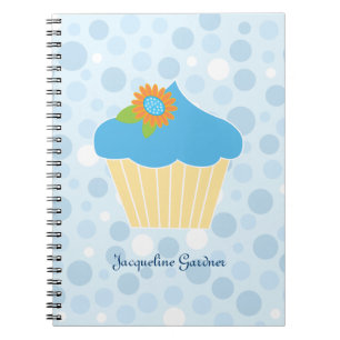 Carnet bleu doux de petit gâteau