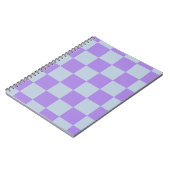 Carnet Bleu doux et À damiers lavande (Côté gauche)