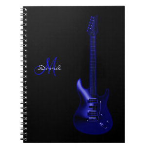 Carnet bleu électrique personnalisé de musique d