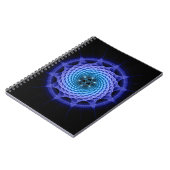 Carnet Bleu en spirale de mandala de Merkaba (la (Côté gauche)