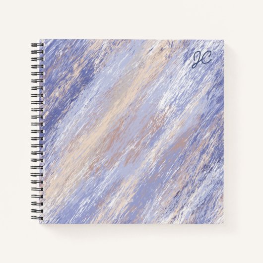 Carnet Bleu et beige Abstrait et embrouillé (Devant)