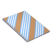 Carnet Bleu et blanc cinq bandes motif avec bronze (Côté Droit)