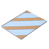 Carnet Bleu et blanc cinq bandes motif avec bronze (Côté gauche)