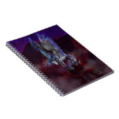 Carnet bleu et blanc de licorne à ailes flamber (Côté Droit)