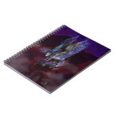 Carnet bleu et blanc de licorne à ailes flamber (Côté gauche)