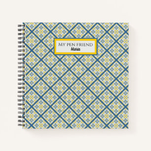 Carnet Bleu et jaune joli carrelage portugais motif