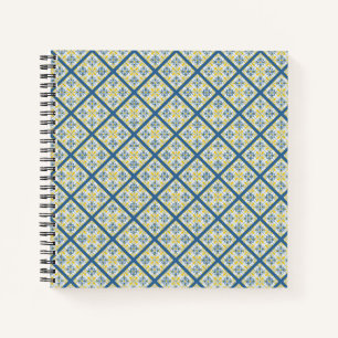 Carnet Bleu et jaune joli carrelage portugais motif