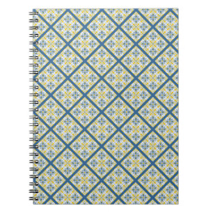 Carnet Bleu et jaune joli carrelage portugais motif