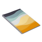 Carnet Bleu et jaune rétro style océan ondulé (Côté Droit)