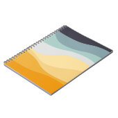 Carnet Bleu et jaune rétro style océan ondulé (Côté gauche)