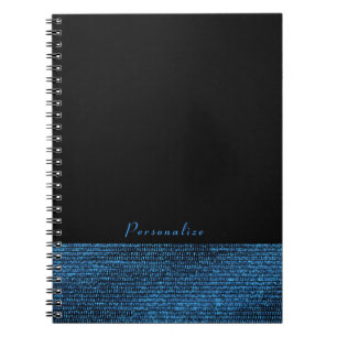 Carnet Bleu et noir Moderne Glamour Sequins Élégant Chic