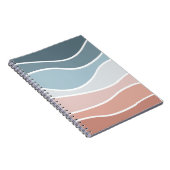 Carnet Bleu et rose style rétro vagues design (Côté Droit)