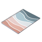 Carnet Bleu et rose style rétro vagues design (Côté gauche)