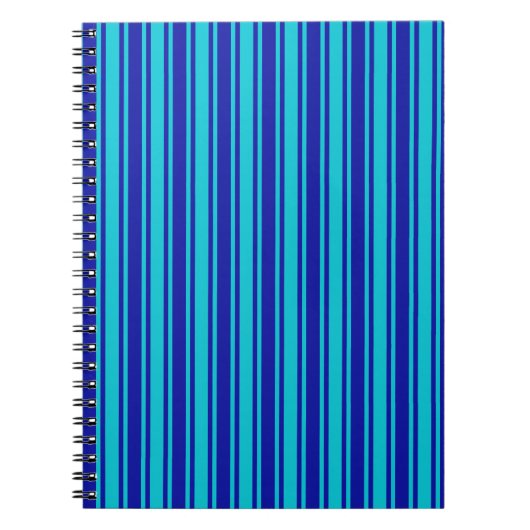 Carnet Bleu et turquoise bandes bonbons (Devant)