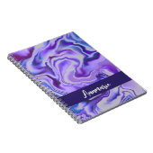Carnet Bleu et violet élégant marbre Abstrait personnalis (Côté Droit)