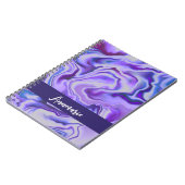 Carnet Bleu et violet élégant marbre Abstrait personnalis (Côté gauche)