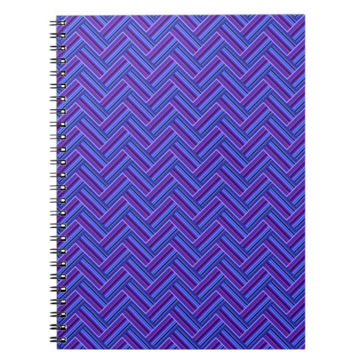 Carnet Bleu et violet rayures double tissage (Devant)