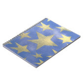 Carnet Bleu étoilé et or (Côté gauche)