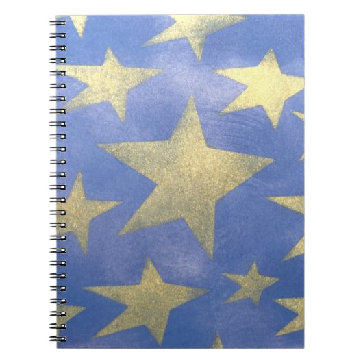 Carnet Bleu étoilé et or (Devant)