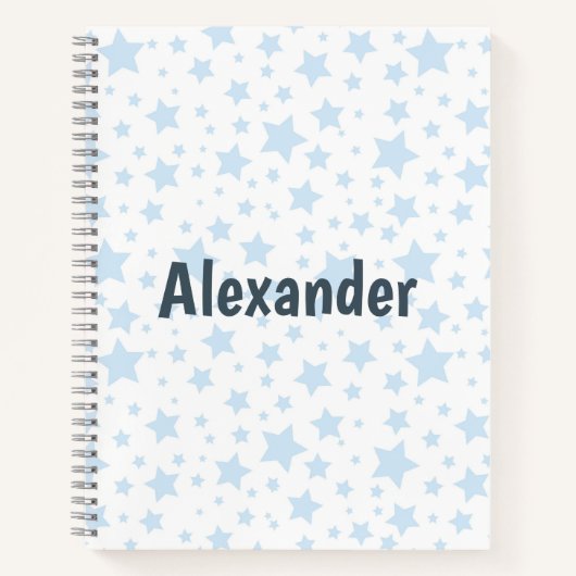 Carnet Bleu étoile tendance (Devant)