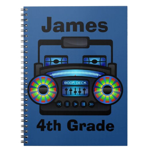 Carnet bleu fait sur commande de caisson de basses (Devant)