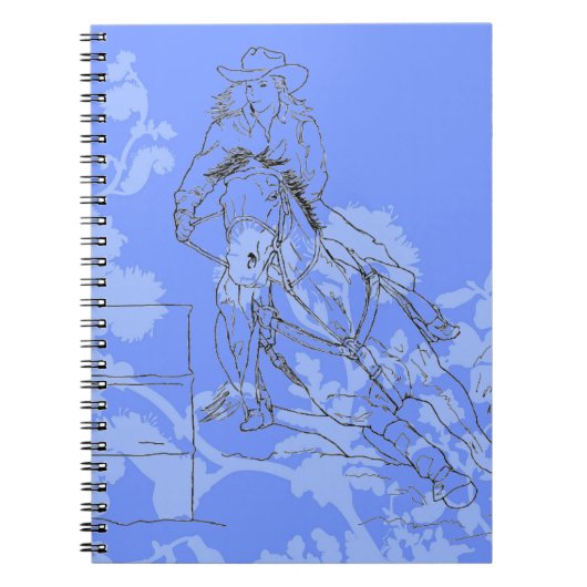 Carnet Bleu-Fleur Barrel Racer (Devant)