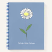 Carnet Bleu Fleur Faisée Botanique (Devant)