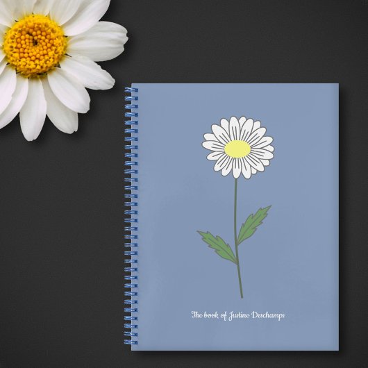 Carnet Bleu Fleur Faisée Botanique