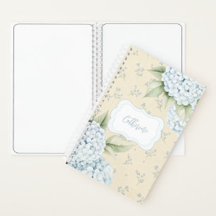 Carnet Bleu Floral Bleu Hydrangea Jaune