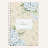 Carnet Bleu Floral Bleu Hydrangea Jaune (Recto)