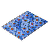 Carnet Bleu floral bleu tournesol bleu marguerites motif (Côté gauche)