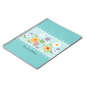 Carnet Bleu Floral Botanique Monogramme (Côté gauche)