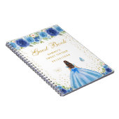 Carnet Bleu Floral Brunette Cheveux Princesse Sweet sixte (Côté Droit)