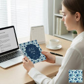 Carnet Bleu Floral Élégant