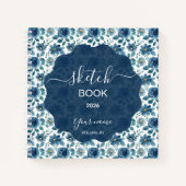 Carnet Bleu Floral Élégant (Devant)