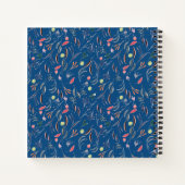 Carnet Bleu | Floral Personnalisé | Élégant MONOGRAM (Dos)