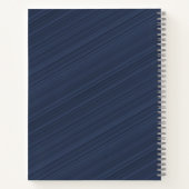 Carnet Bleu foncé Diagonale rayures personnalisées Nom du (Dos)