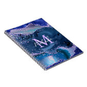 Carnet Bleu foncé et violet Parties scintillant Agate océ (Côté Droit)